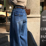 [BELLIDE MADE] シアーリングバックポケットデニムワイドパンツ