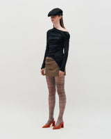 One Shoulder Draped Jersey Top _ BLACK