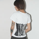 バックコルセットTシャツ (White) F25QB096