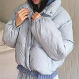 Chetky Basic Pastel Wellon Short Padded Jacket