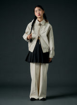 Stripe pleats skirt (black)