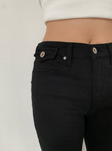 Allin Back Pocket Long Bootcut Slim Fit Cotton Pants