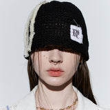 DENIM PATCHED BEANIE - BLACK