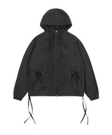 RIBBON SHIRRING WINDBREAKER (CHARCOAL)_F24ZA959
