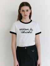 MAISON DE ROLA RINGER T-SHIRT WH+BK