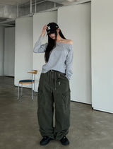 Rabbit Basic Cotton Off Shoulder Long Sleeve