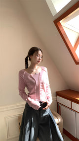 Back see-through lace long-sleeved T-shirt