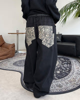 Denid Leopard Double Pocket Pants