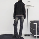 biker suede jumper