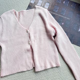 Daisy two button V-neck crop long sleeve cardigan (6 colors)