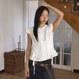 Nont eyelet corset tank top shirt blouse