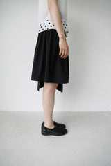 アンバランスミディスカート (BLACK)