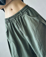 Catch Curve Seersucker Belted Semi-Balloon Pants 4COLOR