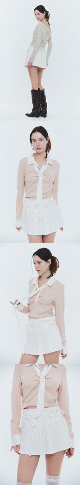 ECHO PLEATS SKIRT (SS ver.) white