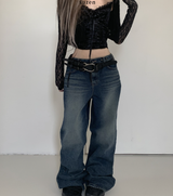 Windbreaker y2k denim wide pants