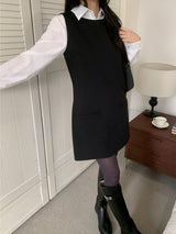 Soft Palette Panel-Cut Collar Shirt Blouse