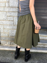 Smoke applique midi skirt (3color)
