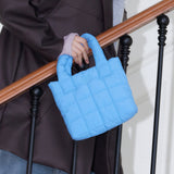MINI SQUARE QUILTING BAG_BLUE