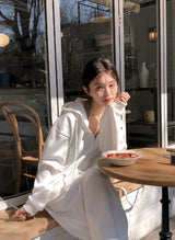 [UNISEX] テリーベーシックルーズフィット2WAYフードジップアップ (4color)