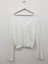 Bone Silk V Cardigan (2color)