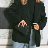 saffiano trapezium chain bag