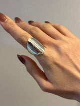 [925silver] Wide flat ring