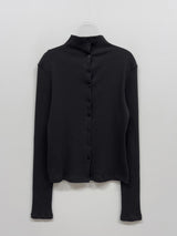 Rib Mock Neck Cardigan T-Shirt