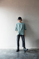 Hierarchy Studios - ダスティーグリーンロゴオーバーサイズTシャツ