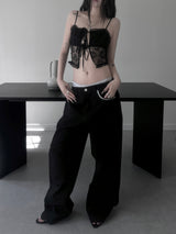 cross studded buckle pants