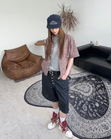 Arpa Front Button Bermuda Denim Pants