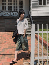 ボマキャットウォッシュバミューダデニムパンツ