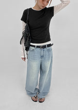 [MADE] ポベロベーシックラウンドネック半袖トップ