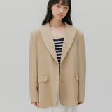THREE BUTTON BLAZER (BEIGE)