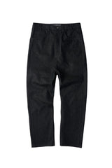ナチュラルハイウェストバギーフィットデニムパンツ (Black)