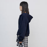 Two Way Logo Hoodie Zip Up_navy