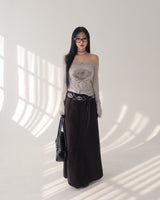 rose lace off-shoulder T-shirt