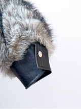 [F/W] High neck leather fur jumper(2color)