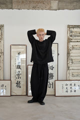 HEAVY-TERRY BALLOON SWEAT BOX TEE (Black)