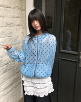 Oohneu see-through dot Windbreaker Hooded zip-up