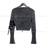 y2k Pocket Two-Way Knit Zip-Up