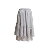 (2color) Shirring Layered Flare Check Skirt