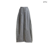 (2color)ミックスド チェック ワイド バンディング パンツ