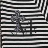 SAHARA LEOPARD CROSS STRIPE RAGLAN HOOD ZIP-UP (2Color)