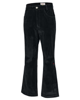 Mwoong Velvet Denim Flared-fit Pants(BLACK)