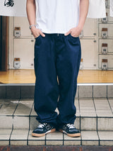 CARPENTER LOOSEFIT COTTON PANTS NAVY