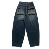 Back pocket mega denim pants