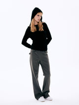  Eyelet Bootcut Pants_Charcoal