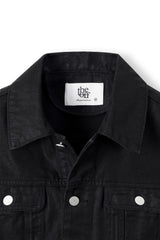 Coated denim trucker jacket