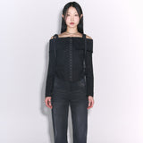 beads details denim jeans
