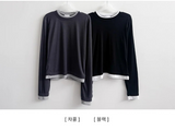 Shea color matching layered slim long sleeve tee